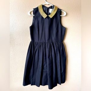 Kate Spade New York Laurence Stud Collar Dress Women Size 6 Color Black EUC